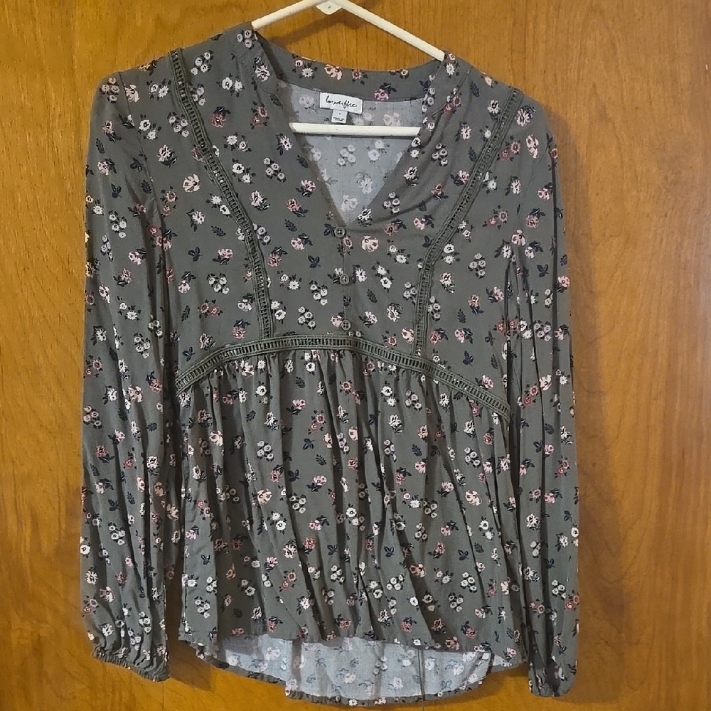 Lucky Brand Floral Green Women's Top Size SMALL: A - Picture 2 of 10